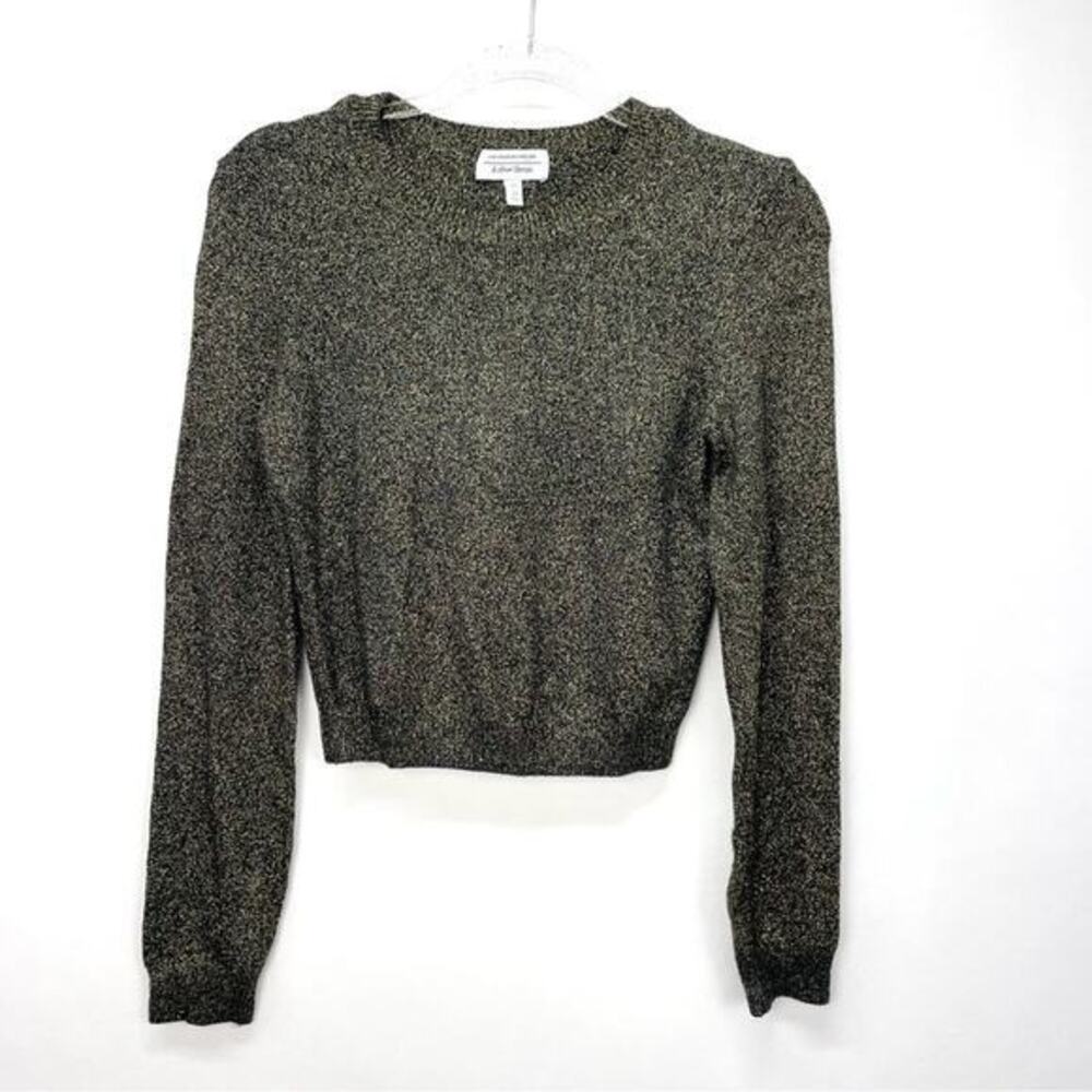 & Other Stories Crop Gold Metallic Sweater Size Small